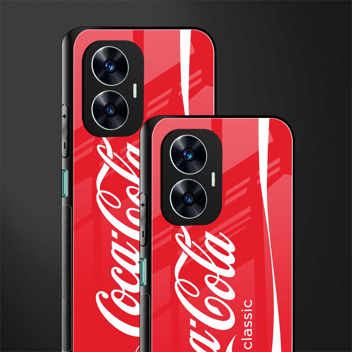 coca cola classic back phone cover | glass case for realme c55