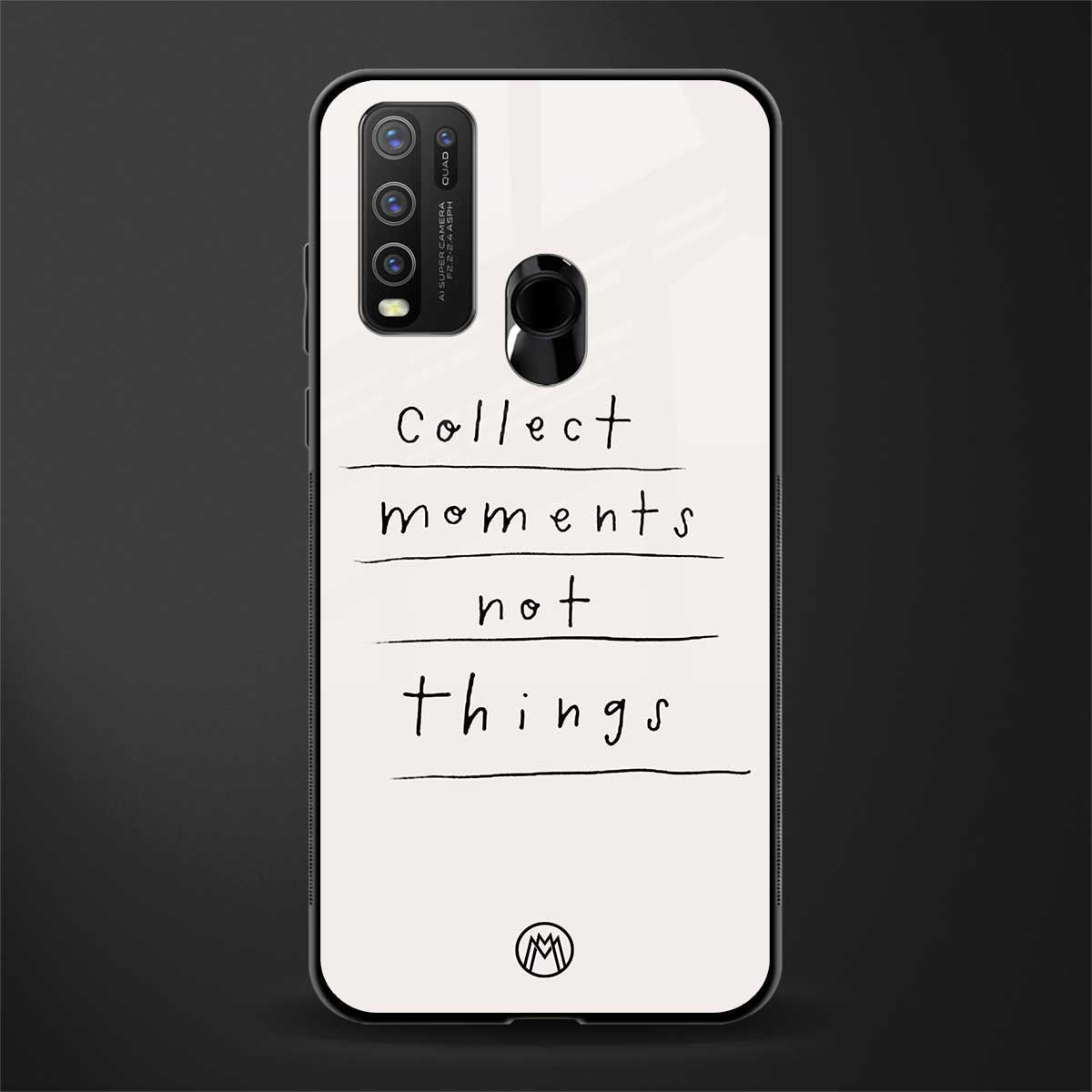 collect moments not things glass case for vivo y50 image