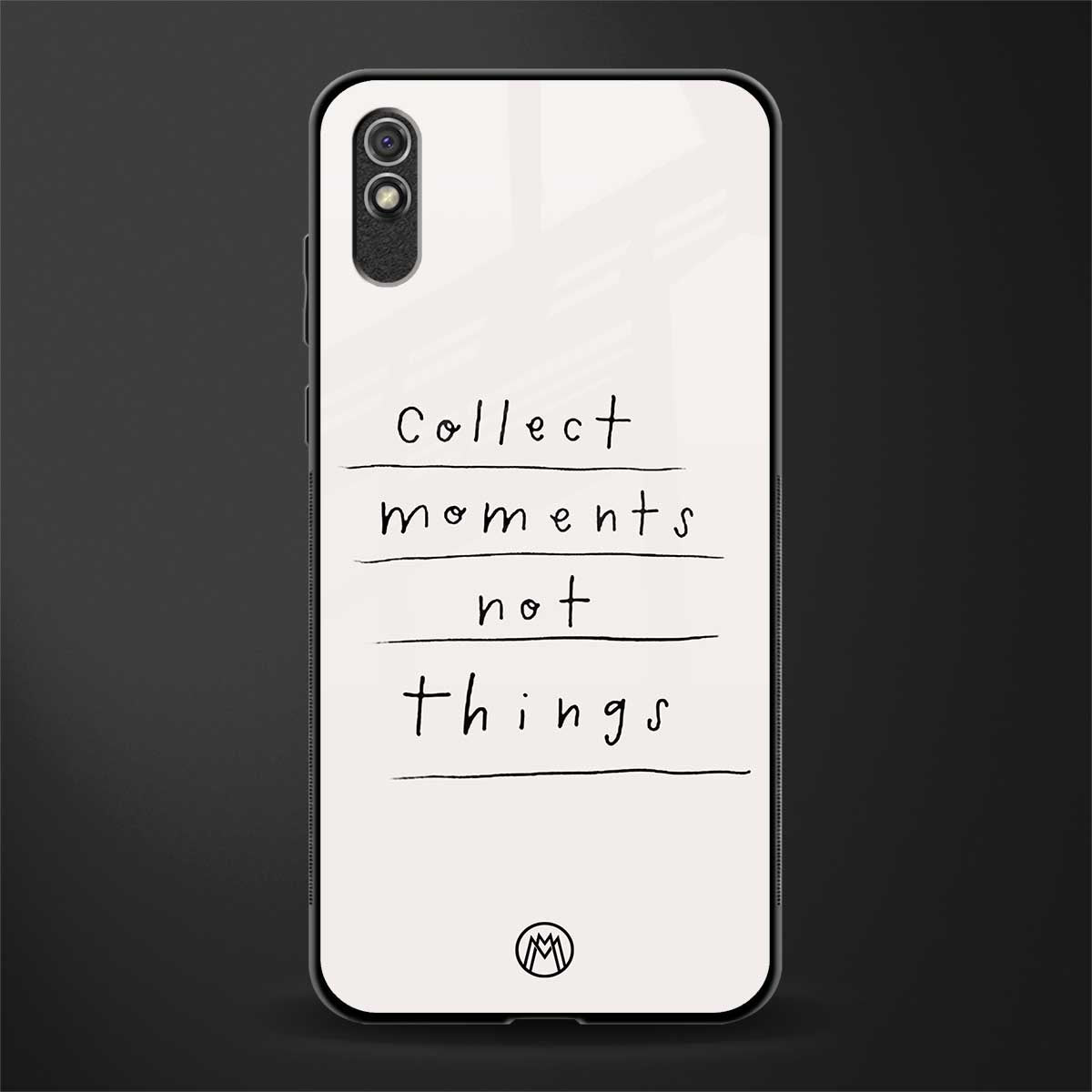 collect moments not things glass case for redmi 9a image
