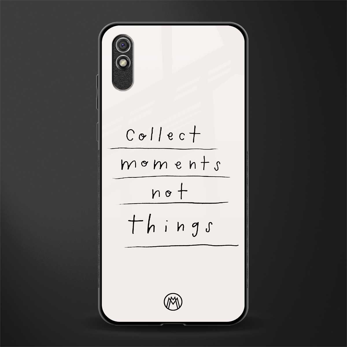 collect moments not things glass case for redmi 9i image