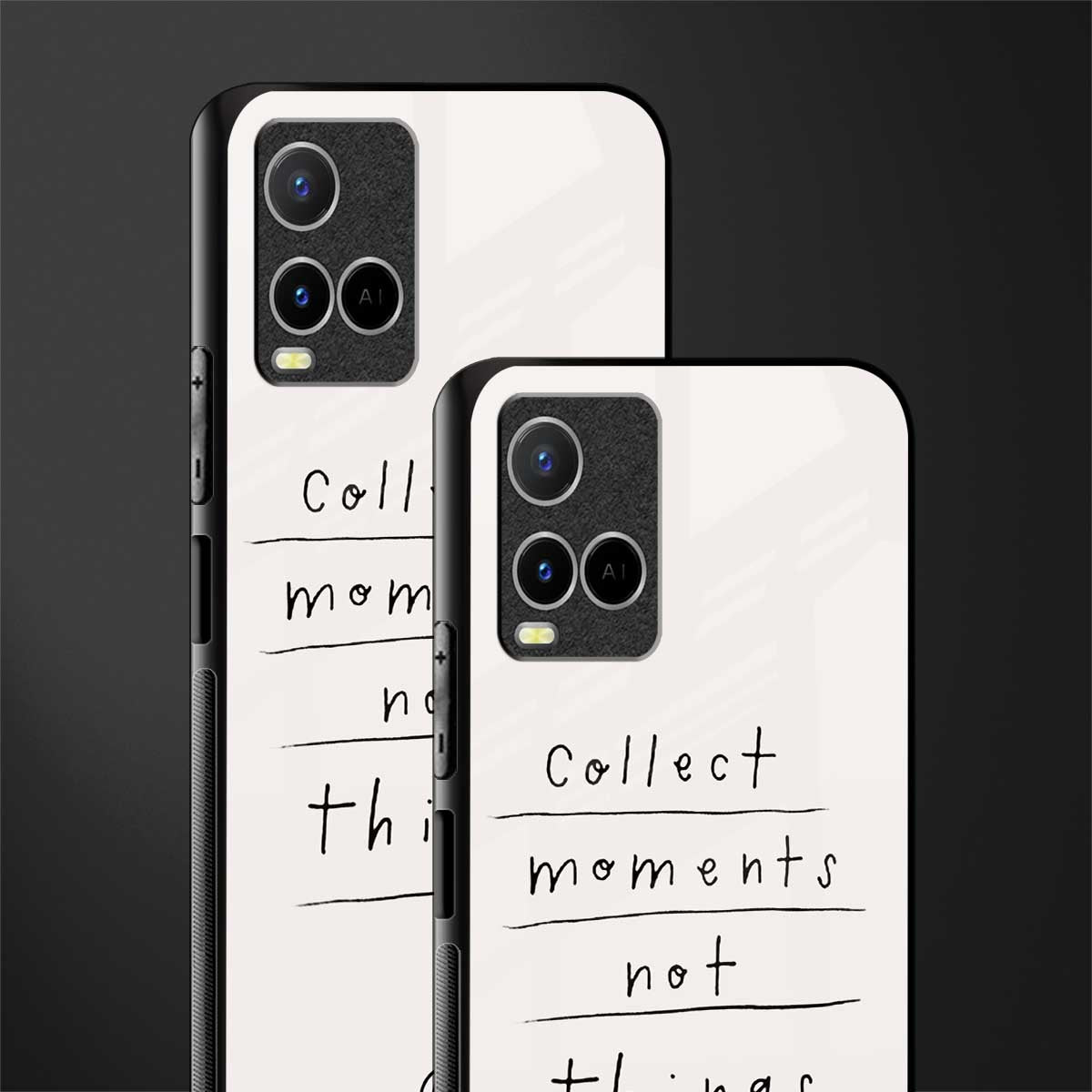 collect moments not things glass case for vivo y21s image-2