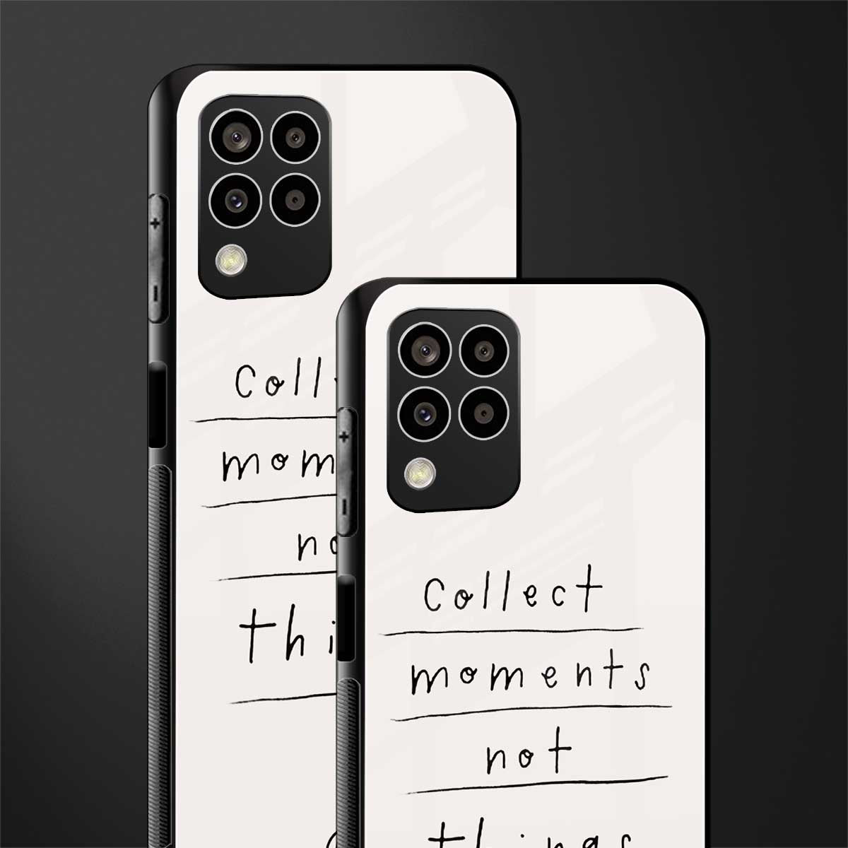 collect moments not things back phone cover | glass case for samsung galaxy m33 5g