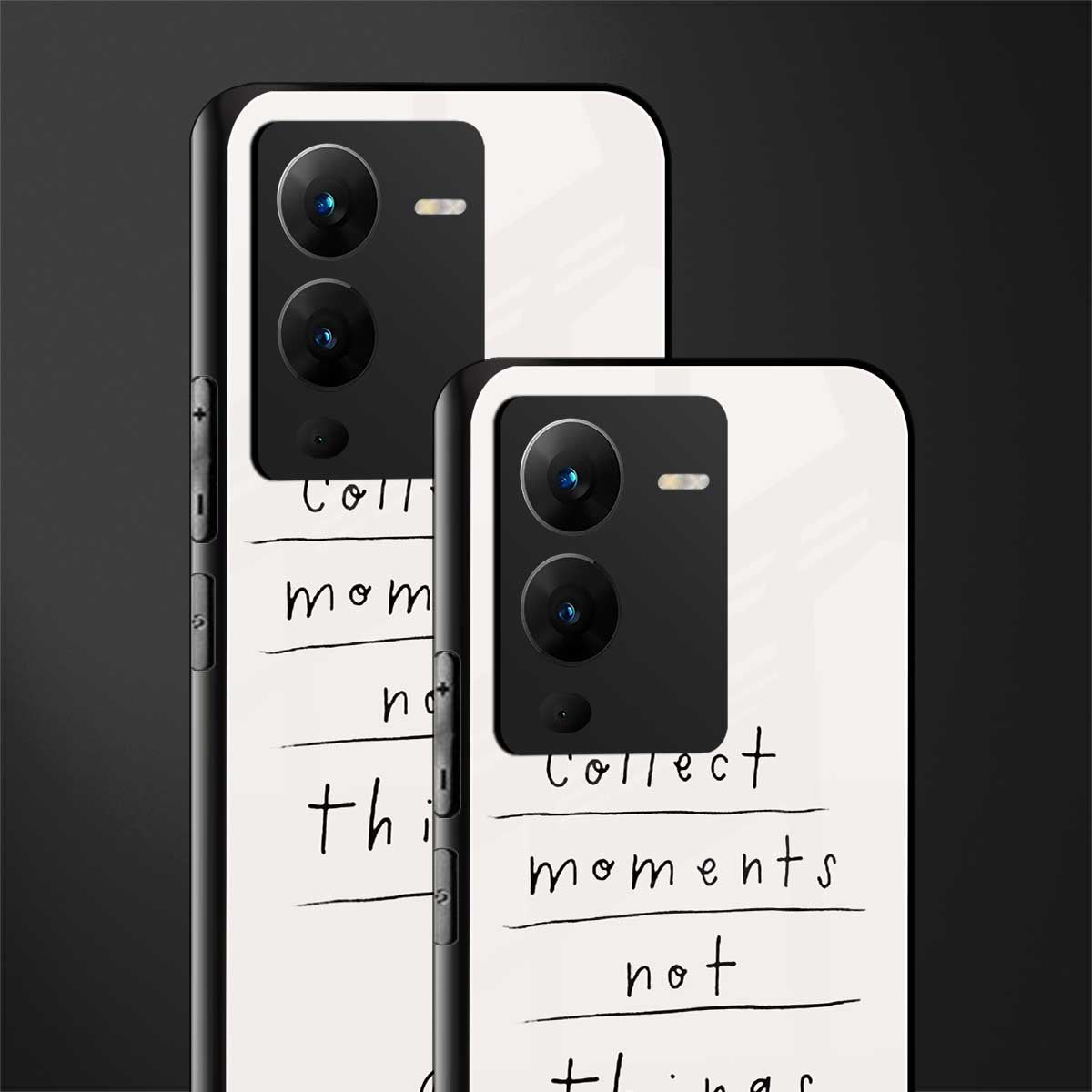 collect moments not things back phone cover | glass case for vivo v25 pro 5g