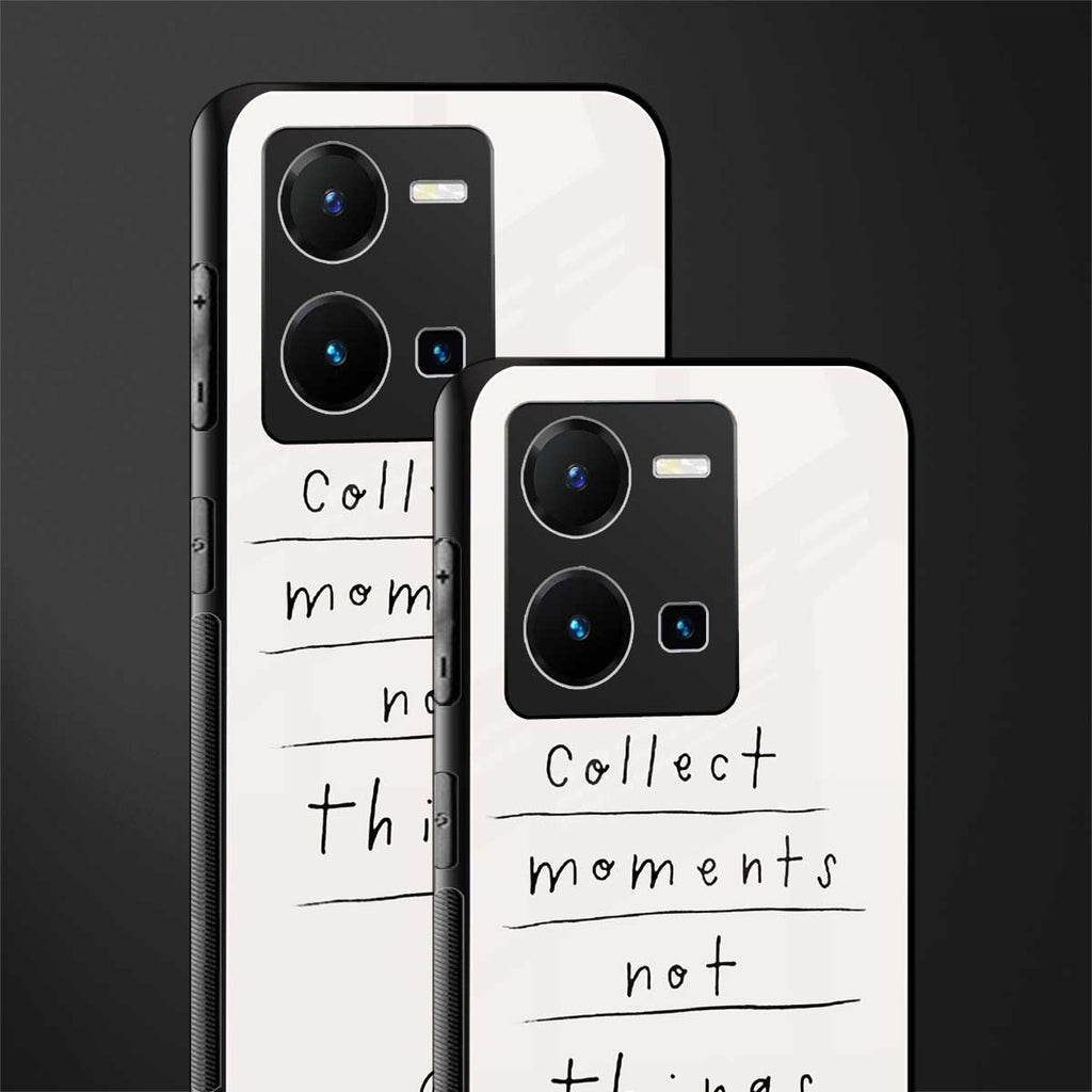 collect moments not things back phone cover | glass case for vivo y35 4g