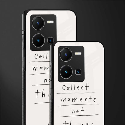collect moments not things back phone cover | glass case for vivo y35 4g