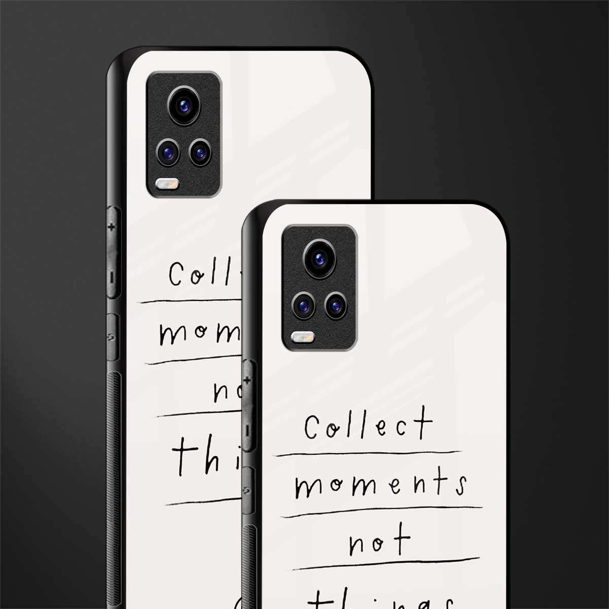 collect moments not things back phone cover | glass case for vivo v21e 4g