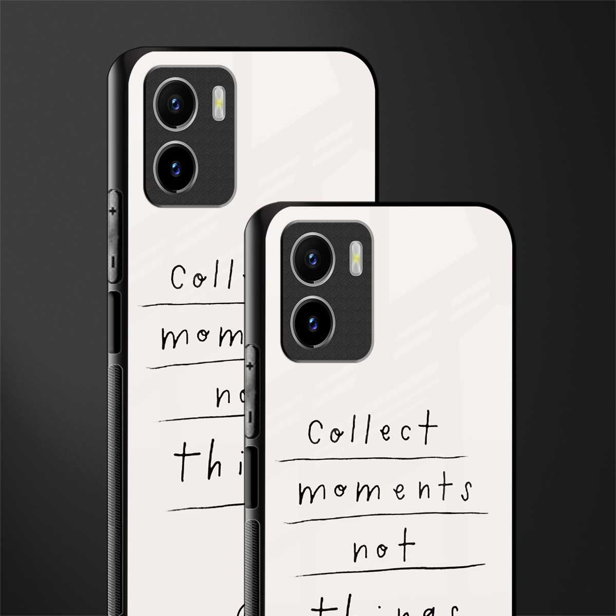 collect moments not things back phone cover | glass case for vivo y72