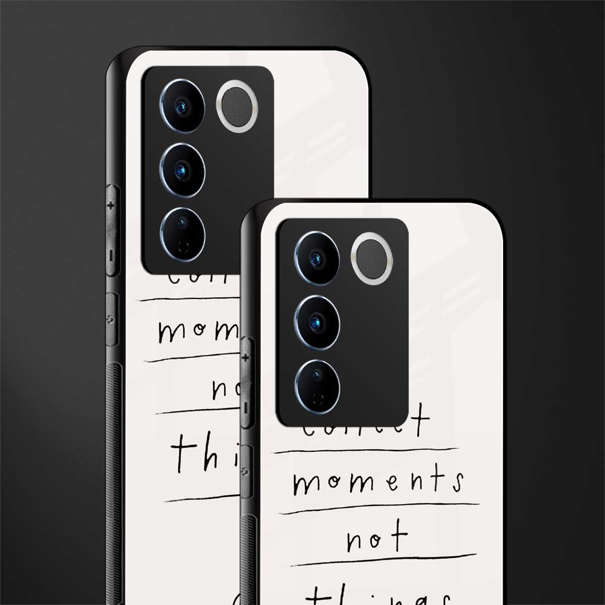 collect moments not things back phone cover | glass case for vivo v27 pro 5g