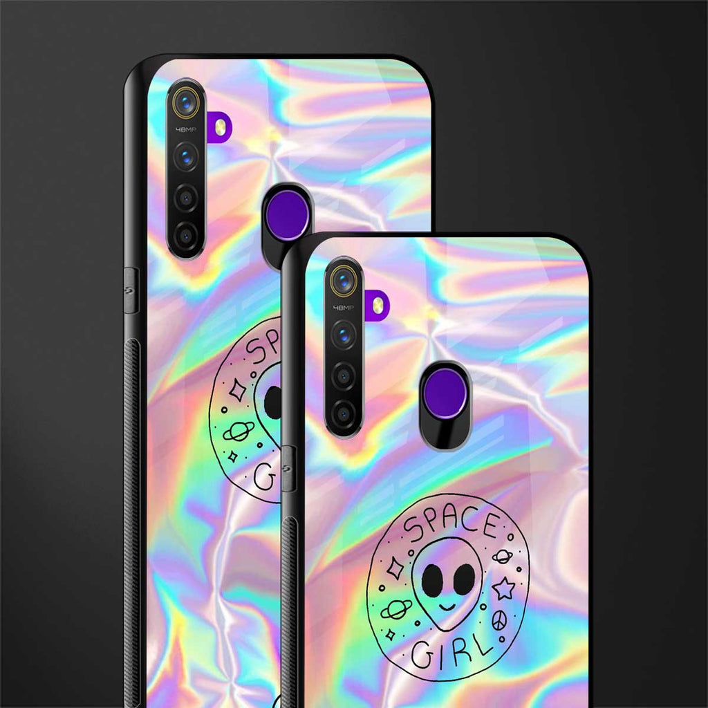 colorful alien glass case for realme 5 image-2