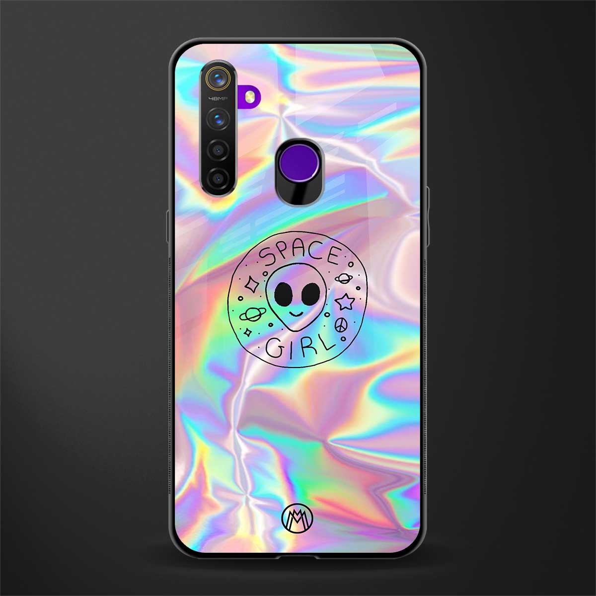 colorful alien glass case for realme 5 image