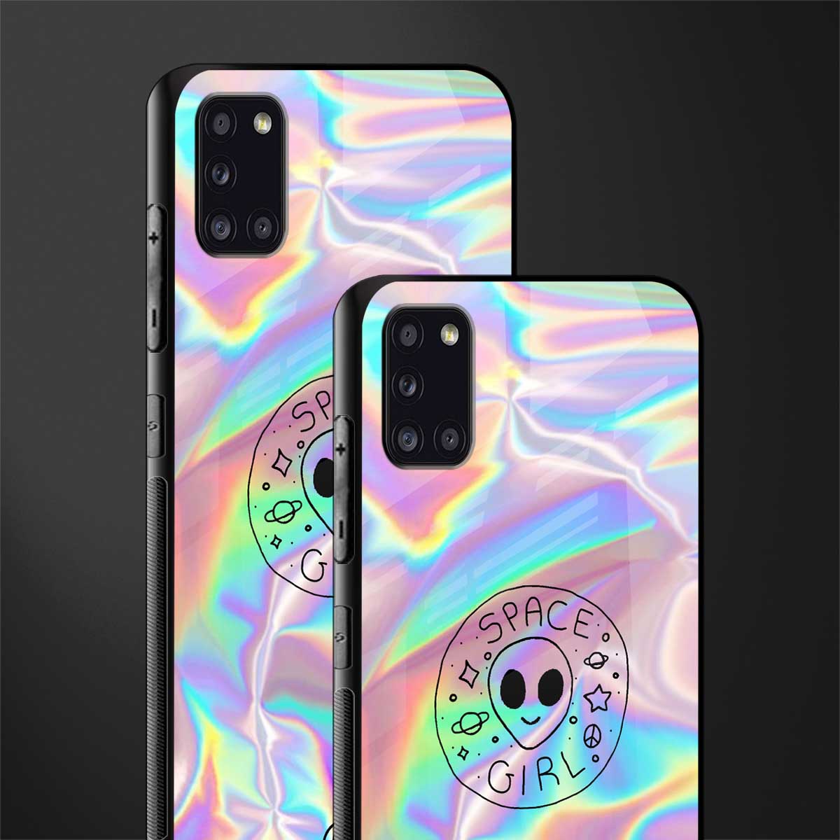 colorful alien glass case for samsung galaxy a31 image-2