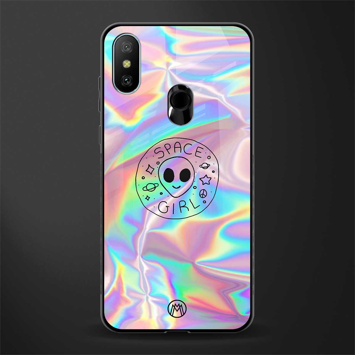 colorful alien glass case for redmi 6 pro image