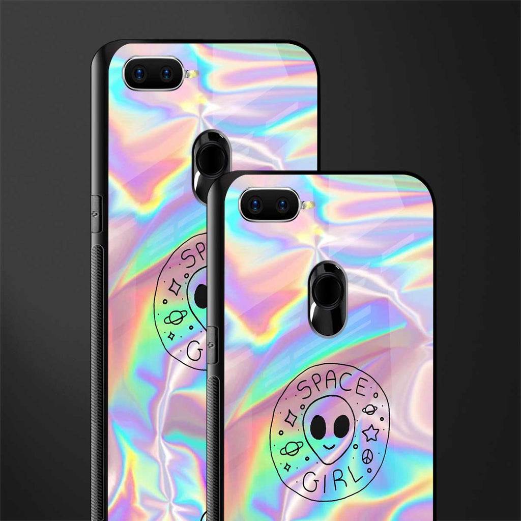 colorful alien glass case for oppo a7 image-2