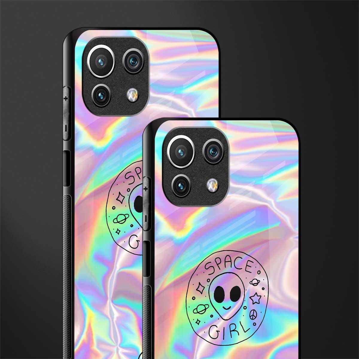 colorful alien glass case for mi 11 lite image-2
