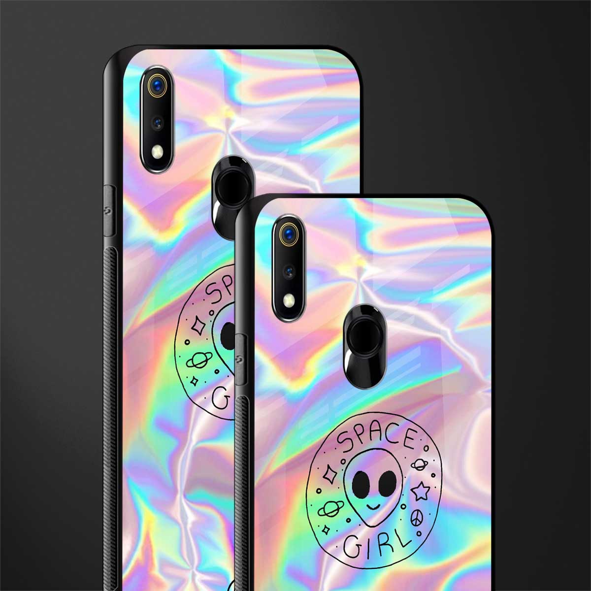 colorful alien glass case for realme 3 pro image-2