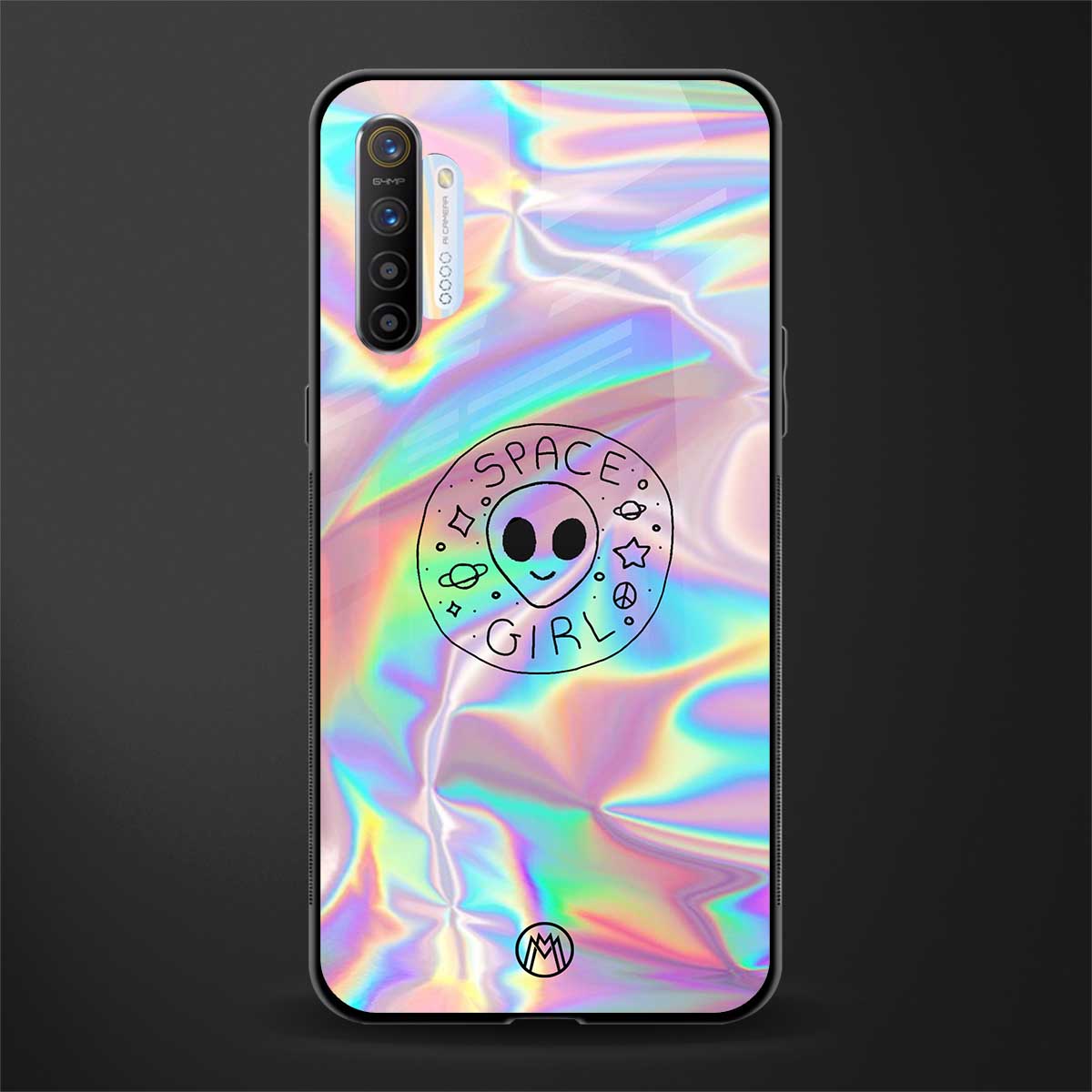 colorful alien glass case for realme xt image