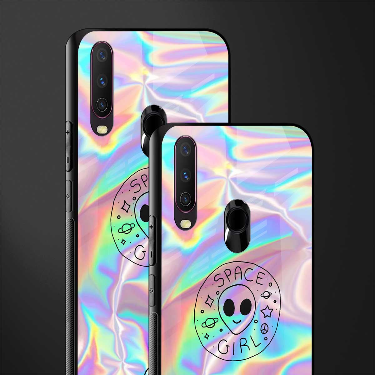 colorful alien glass case for vivo y12 image-2