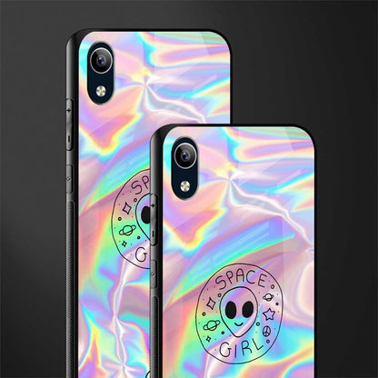 colorful alien glass case for vivo y1s without fingerprint image-2
