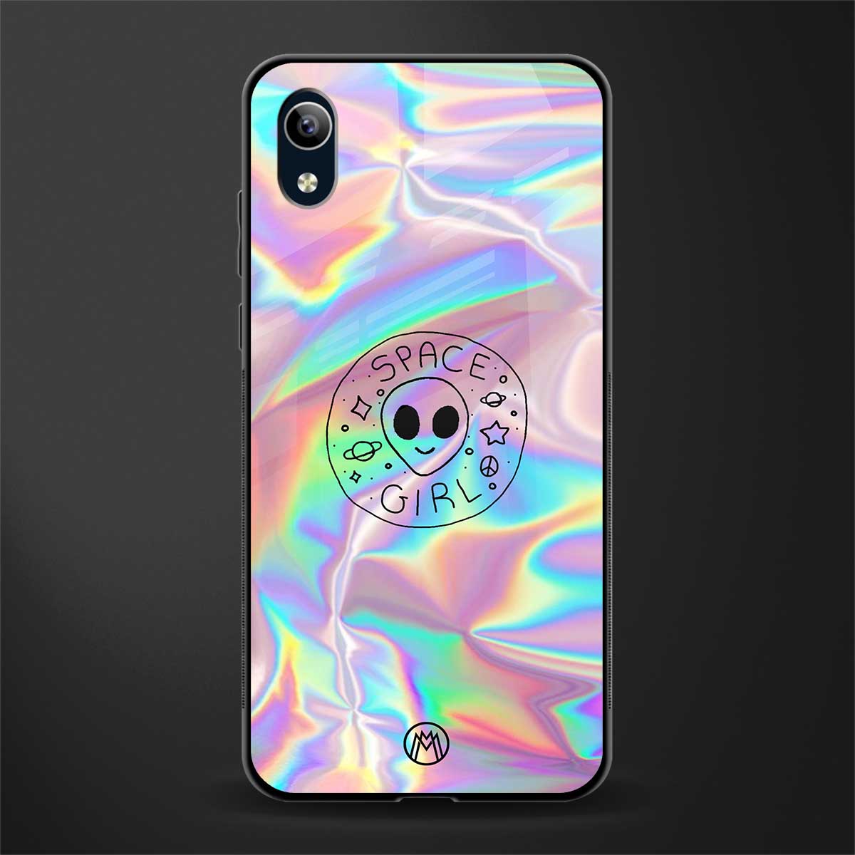 colorful alien glass case for vivo y1s without fingerprint image