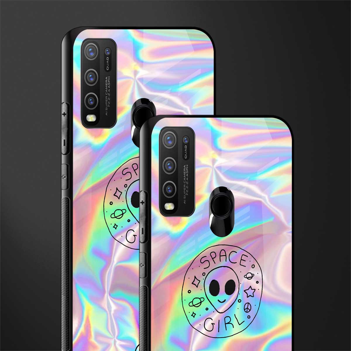 colorful alien glass case for vivo y50 image-2