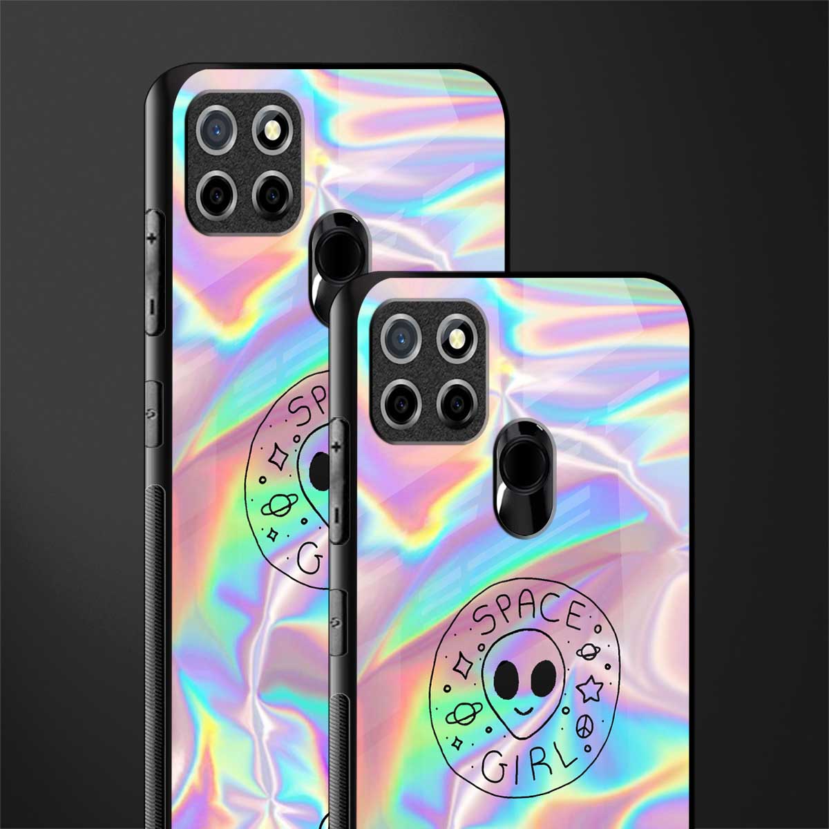 colorful alien glass case for realme narzo 30a image-2