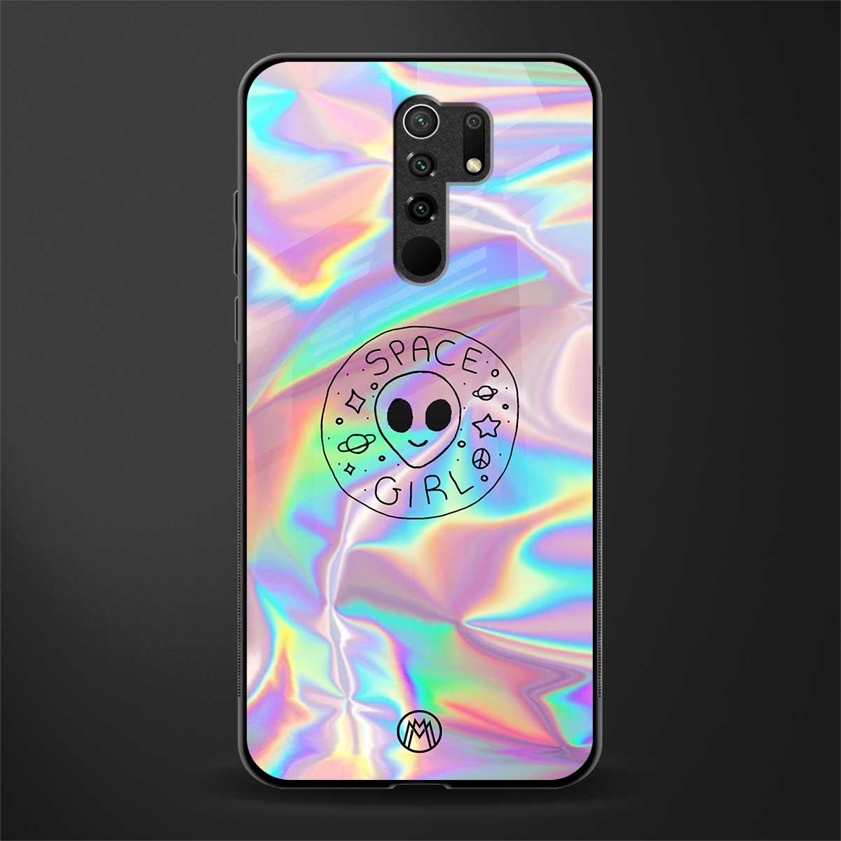 colorful alien glass case for redmi 9 prime image