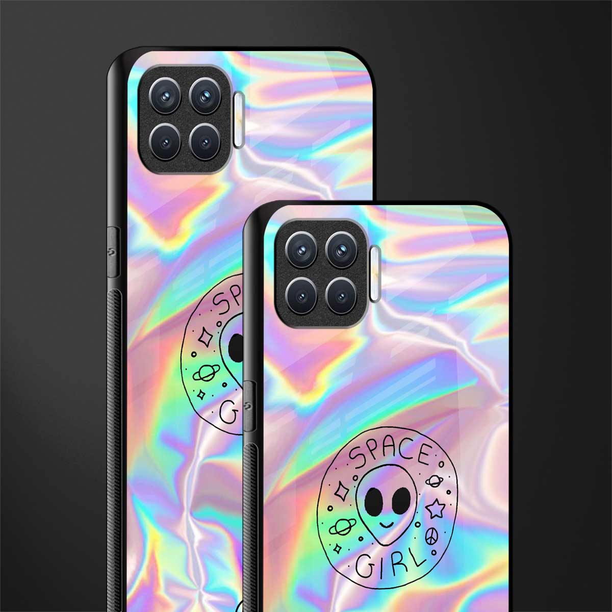 colorful alien glass case for oppo f17 image-2