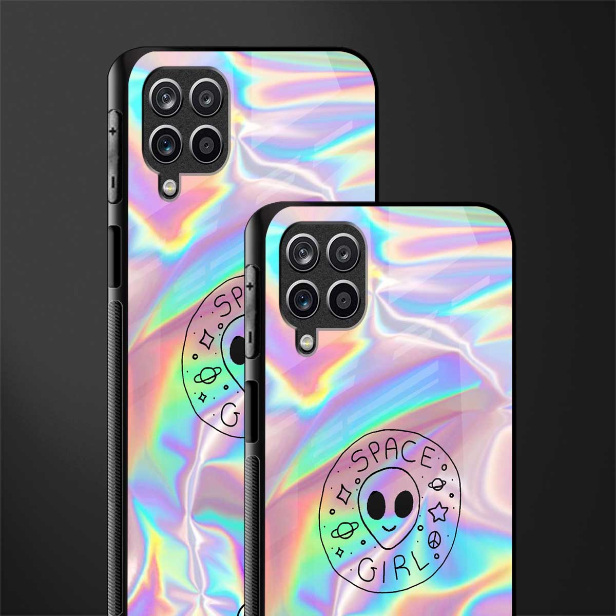 colorful alien glass case for samsung galaxy a12 image-2
