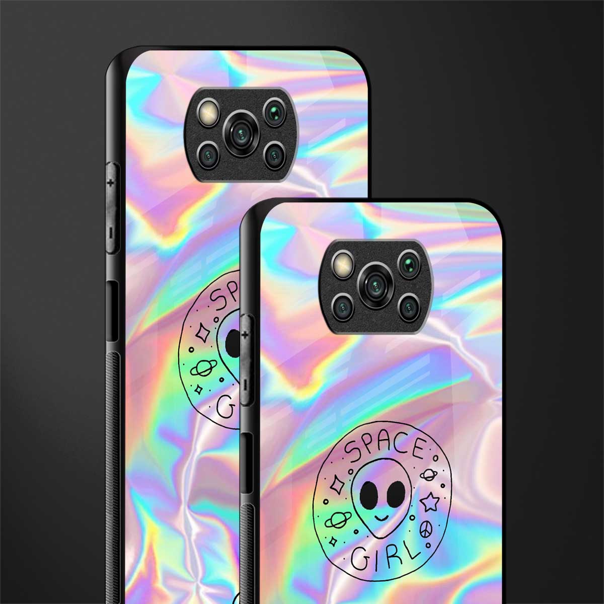 colorful alien glass case for poco x3 image-2