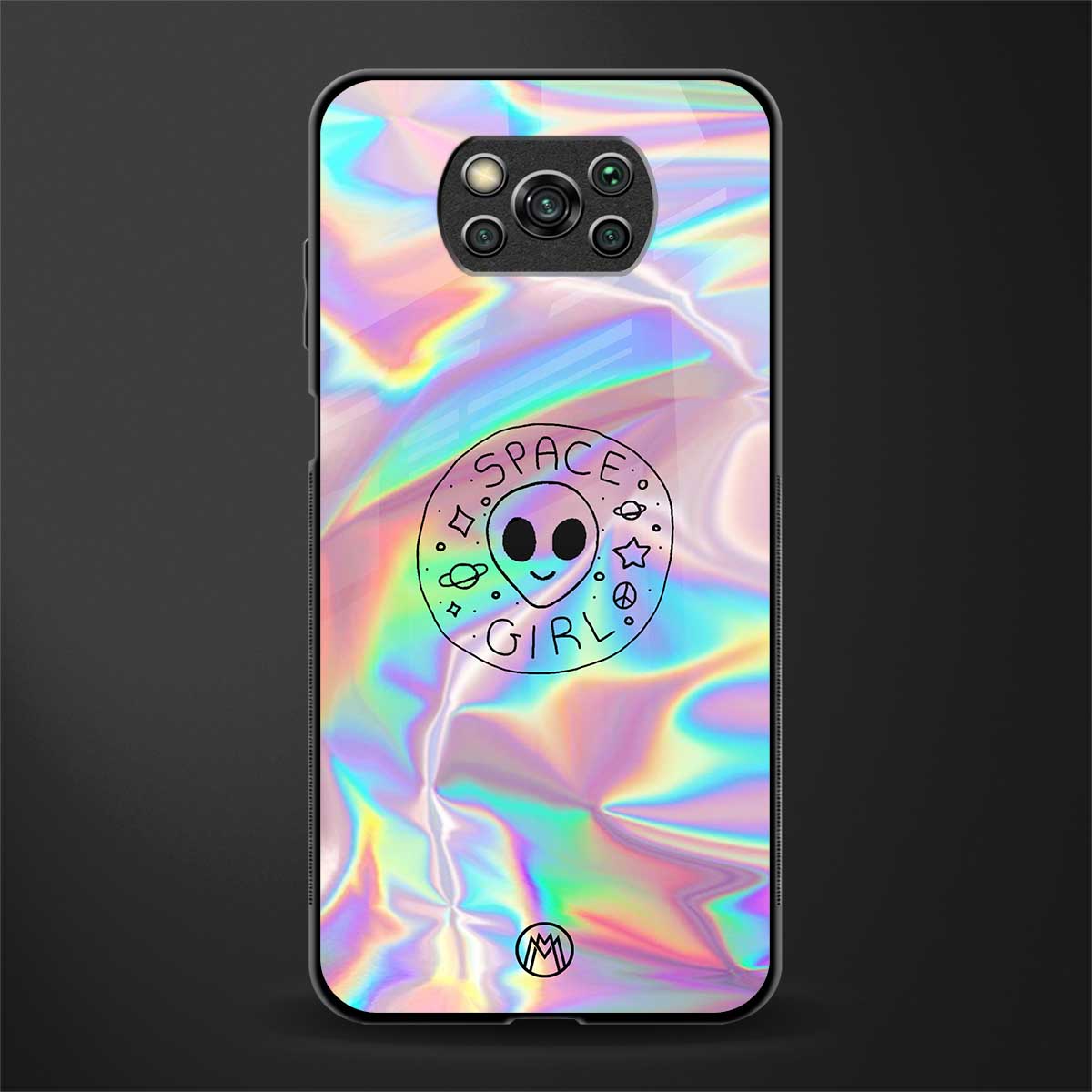 colorful alien glass case for poco x3 image