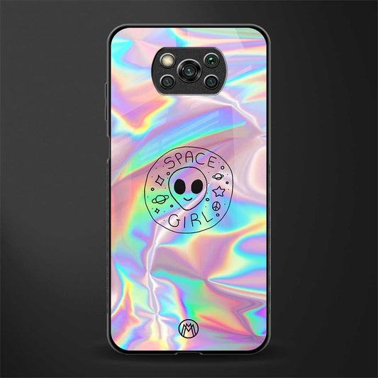 colorful alien glass case for poco x3 image