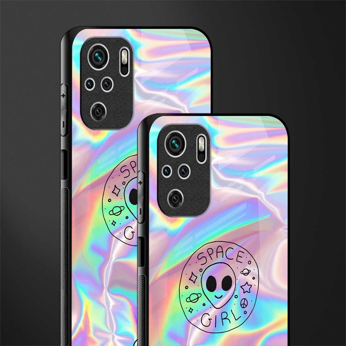 colorful alien glass case for redmi note 10 image-2