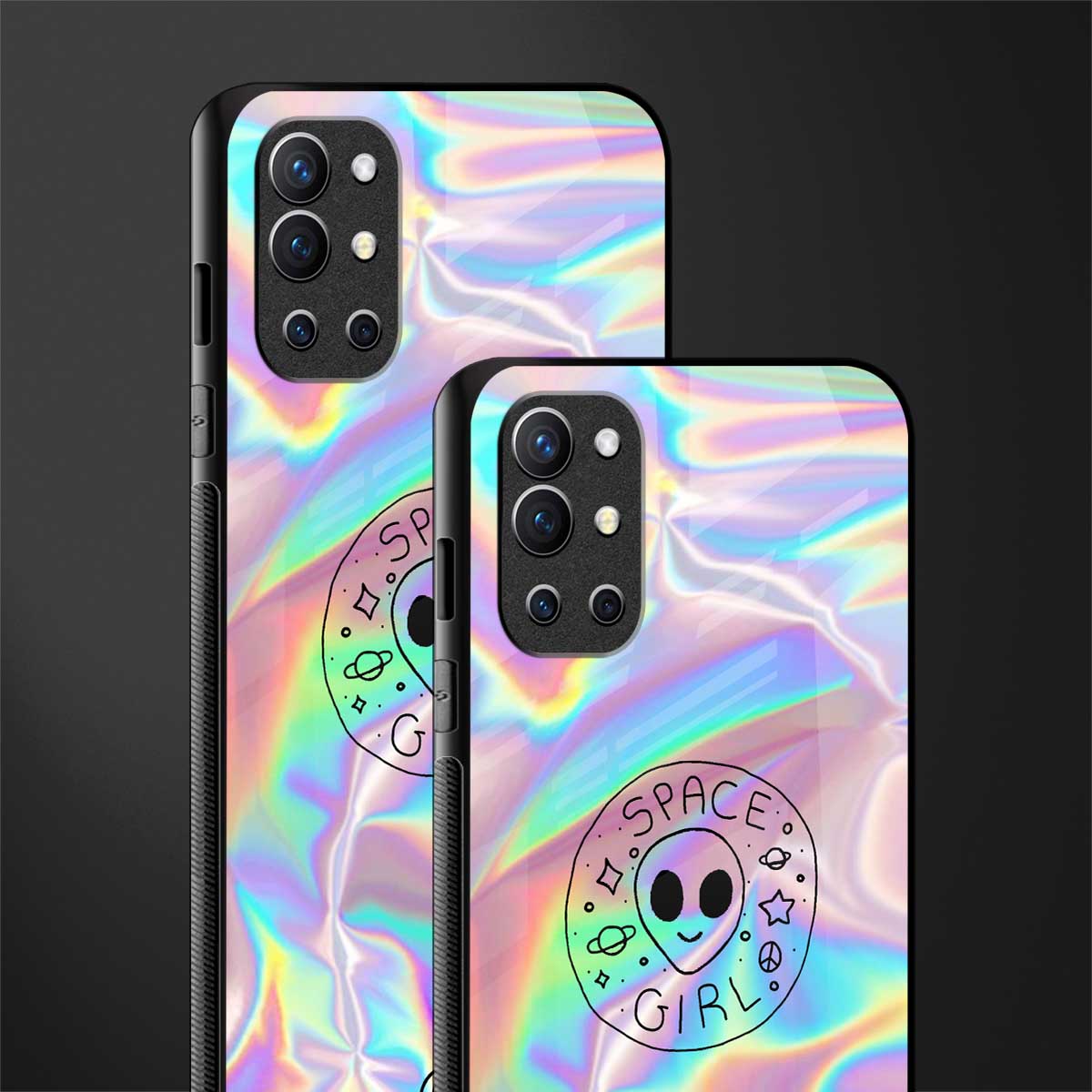 colorful alien glass case for oneplus 9r image-2