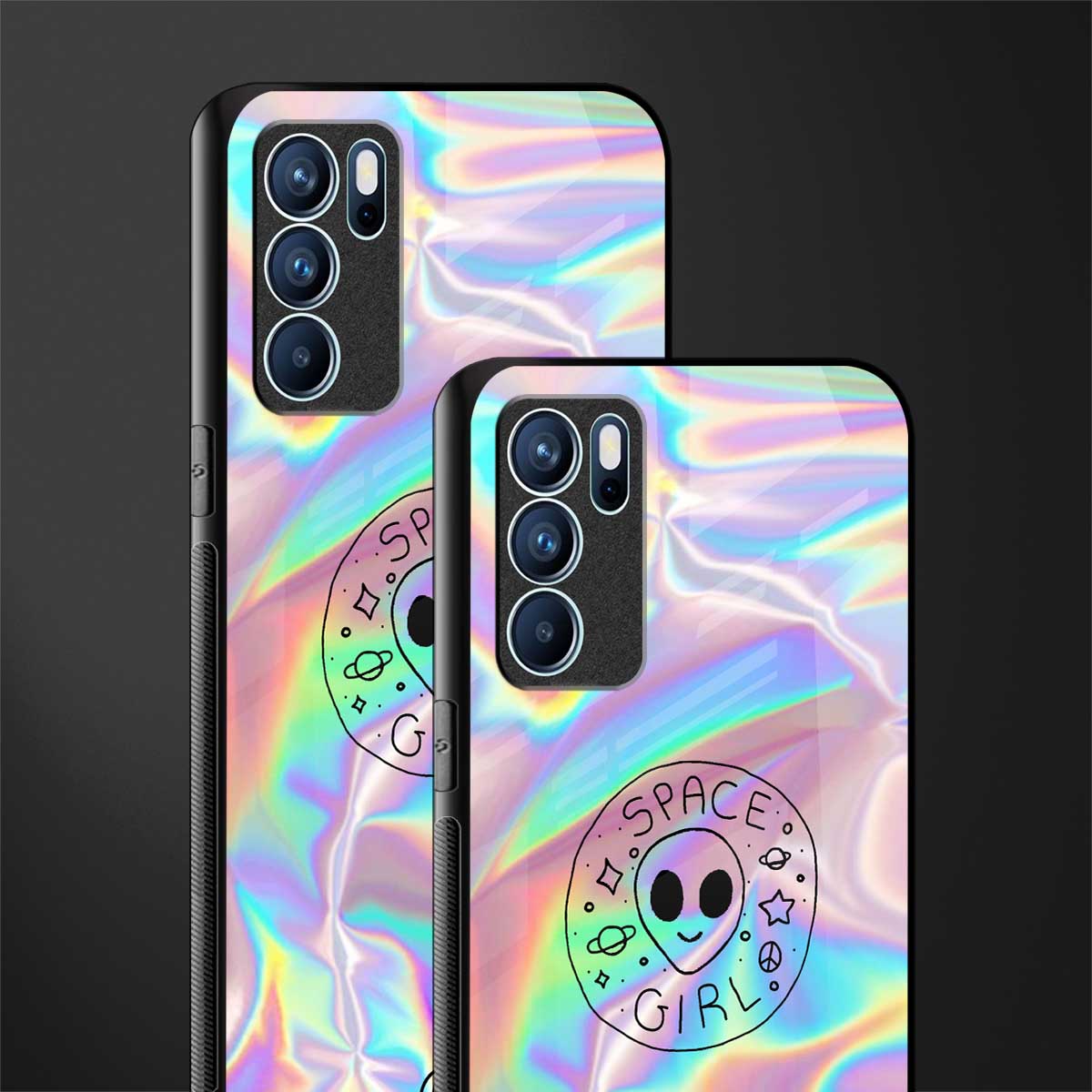 colorful alien glass case for oppo reno6 5g image-2