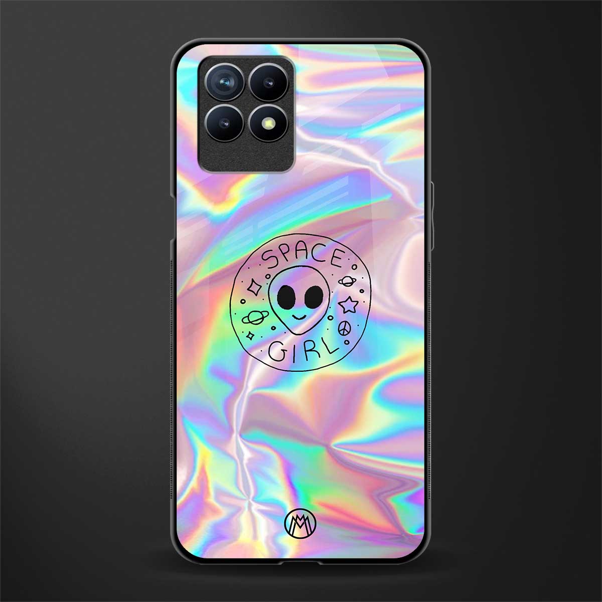 colorful alien glass case for realme 8i image