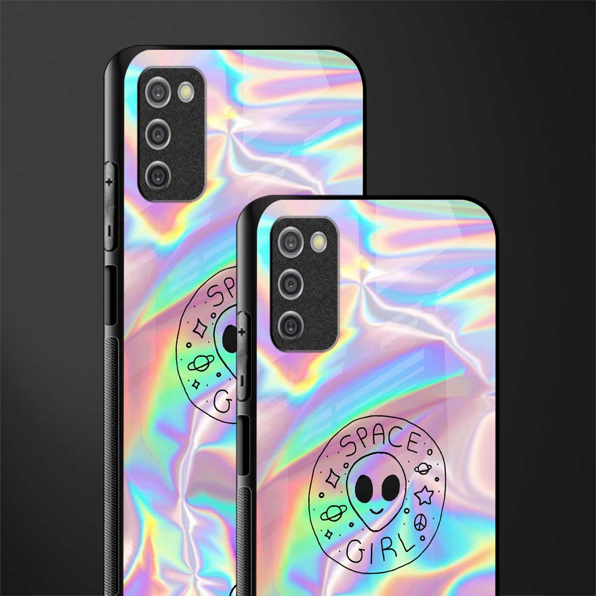 colorful alien glass case for samsung galaxy a03s image-2