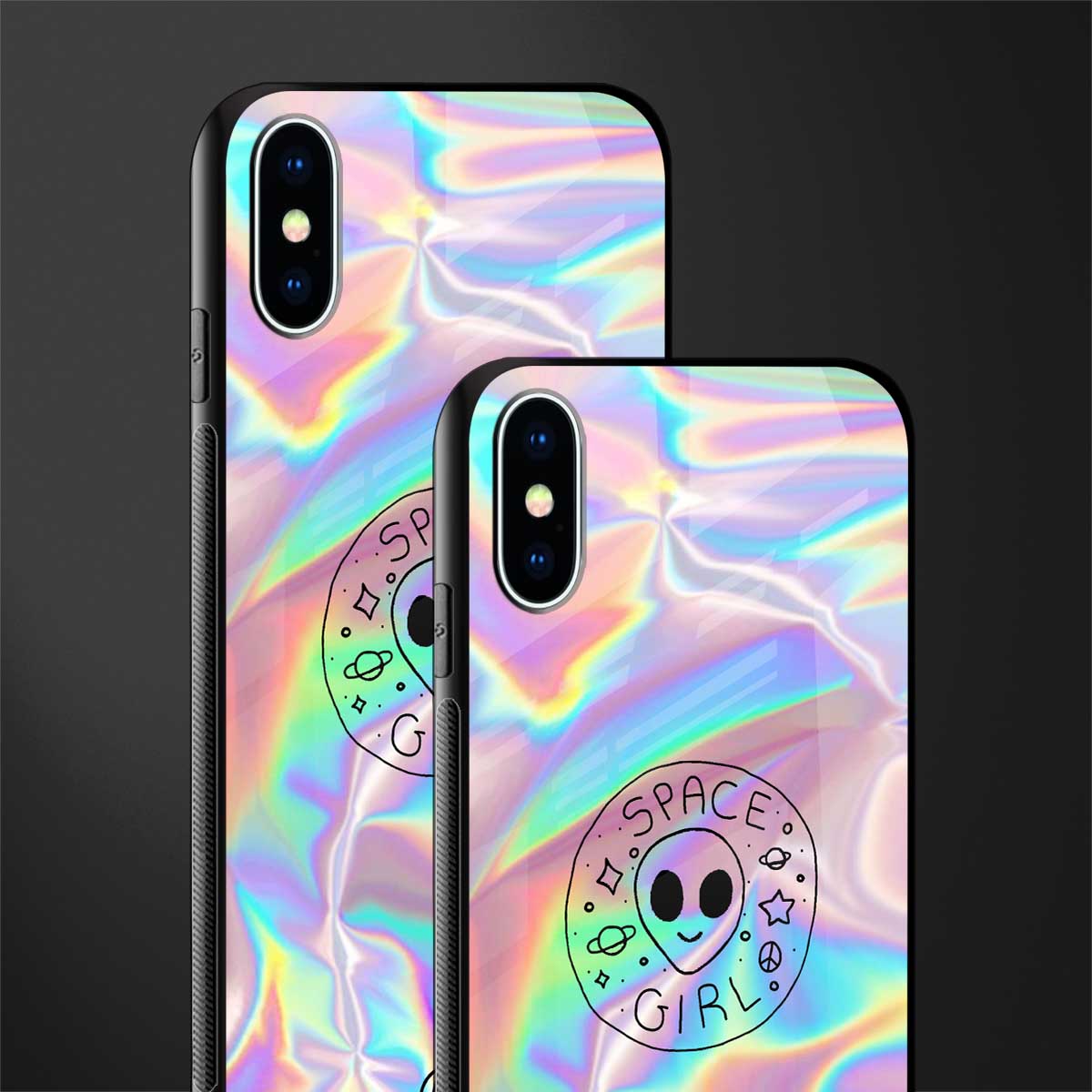 colorful alien glass case for iphone x image-2