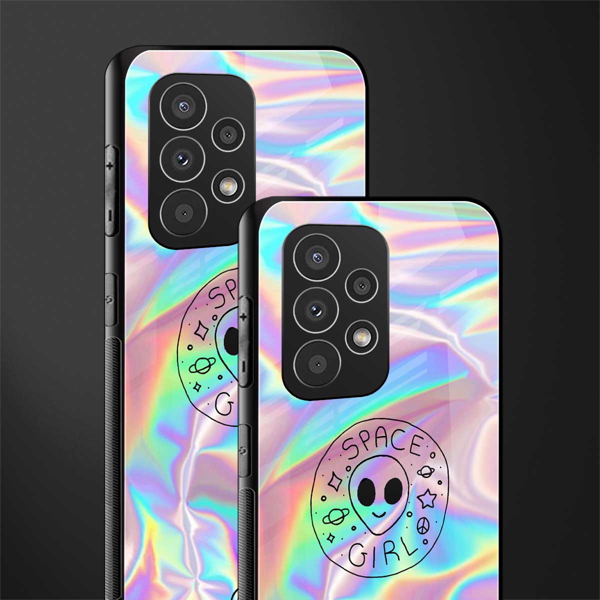 colorful alien back phone cover | glass case for samsung galaxy a73 5g