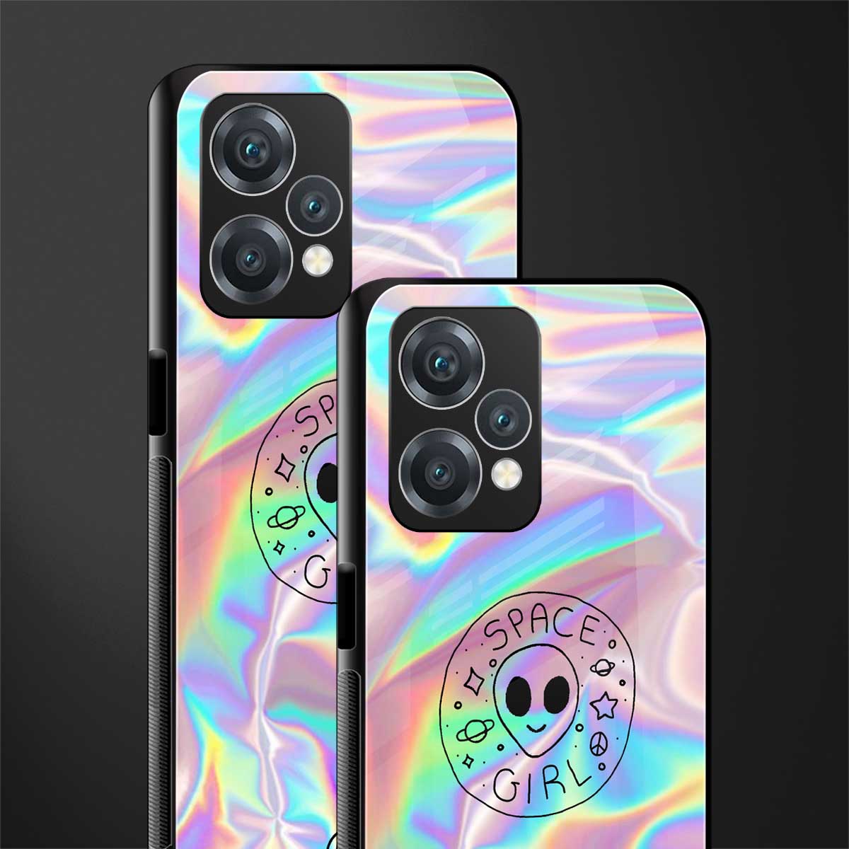 colorful alien back phone cover | glass case for oneplus nord ce 2 lite 5g