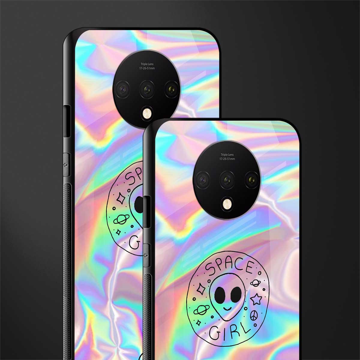colorful alien glass case for oneplus 7t image-2