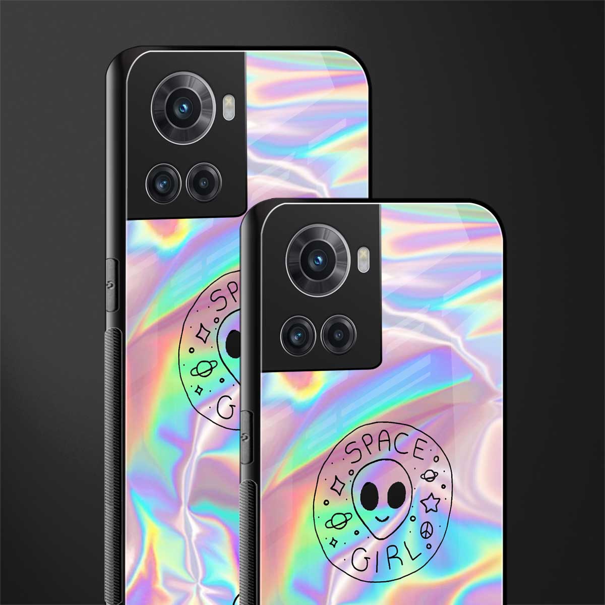 colorful alien back phone cover | glass case for oneplus 10r 5g