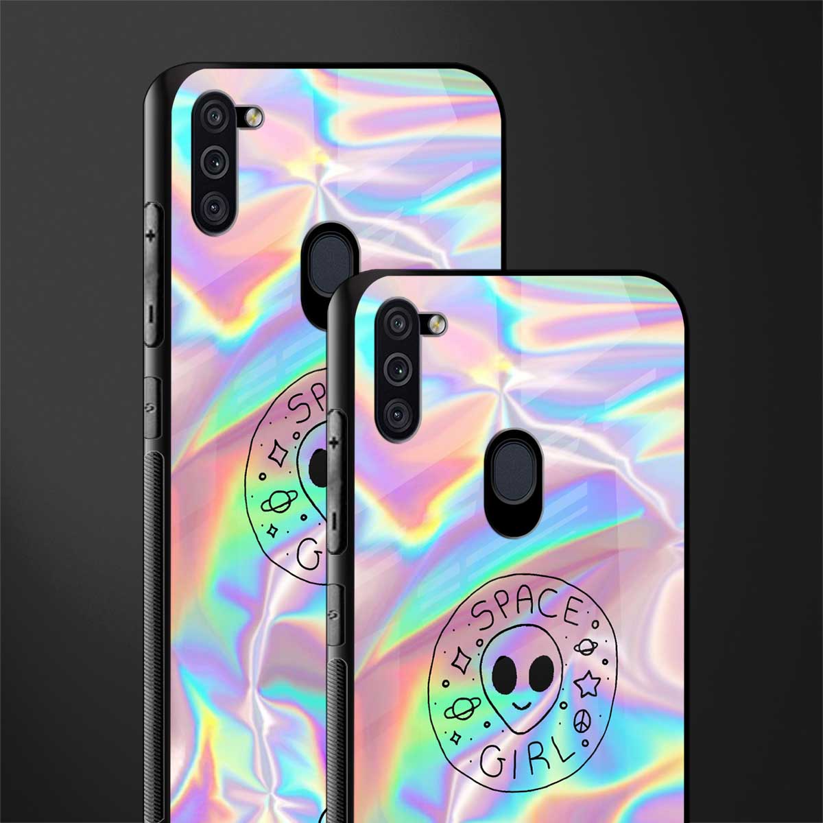 colorful alien glass case for samsung galaxy m11 image-2