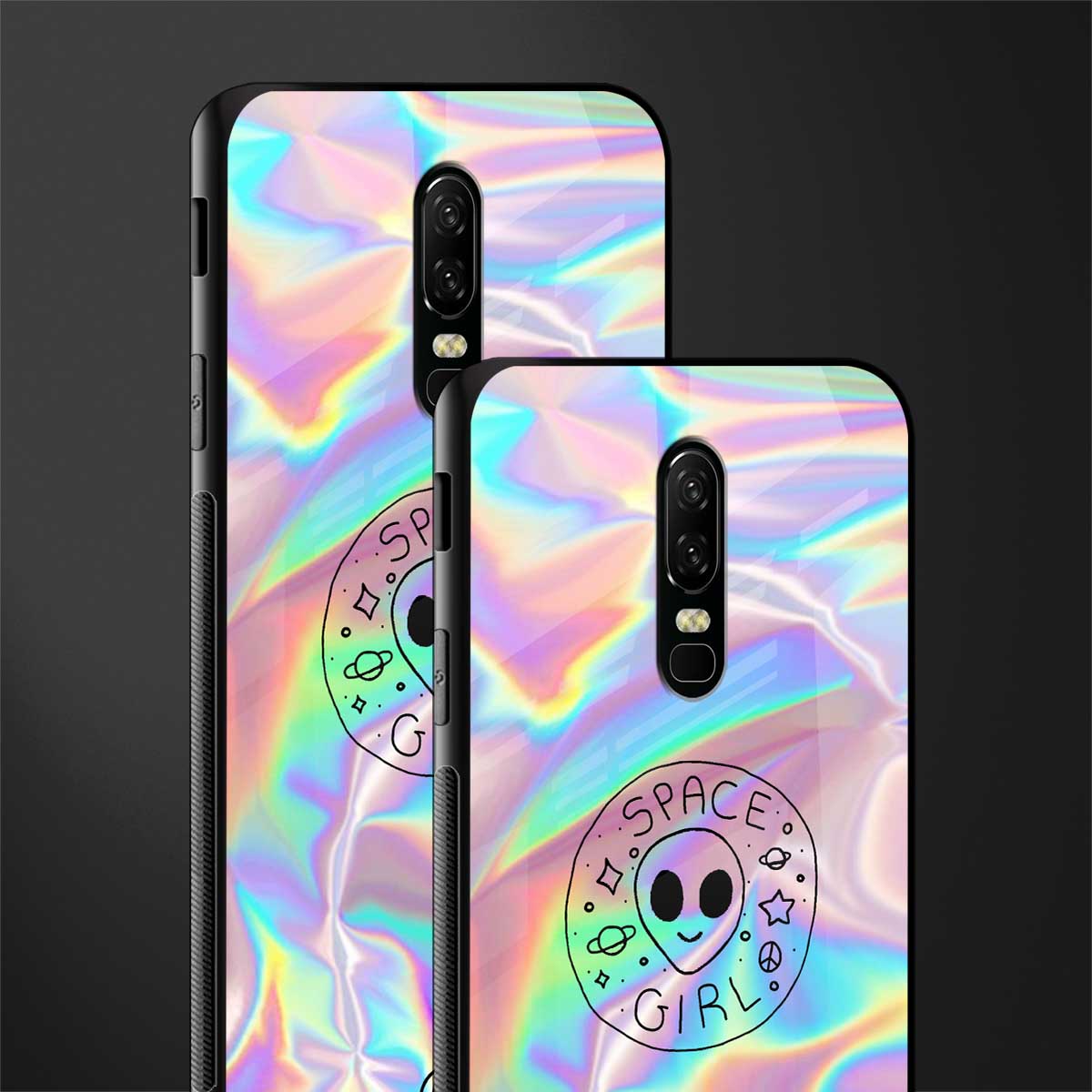 colorful alien glass case for oneplus 6 image-2