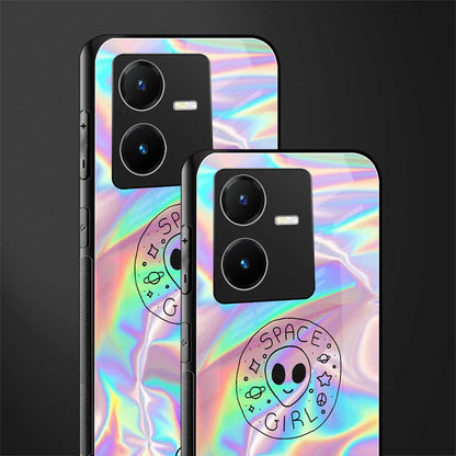 colorful alien back phone cover | glass case for vivo y22