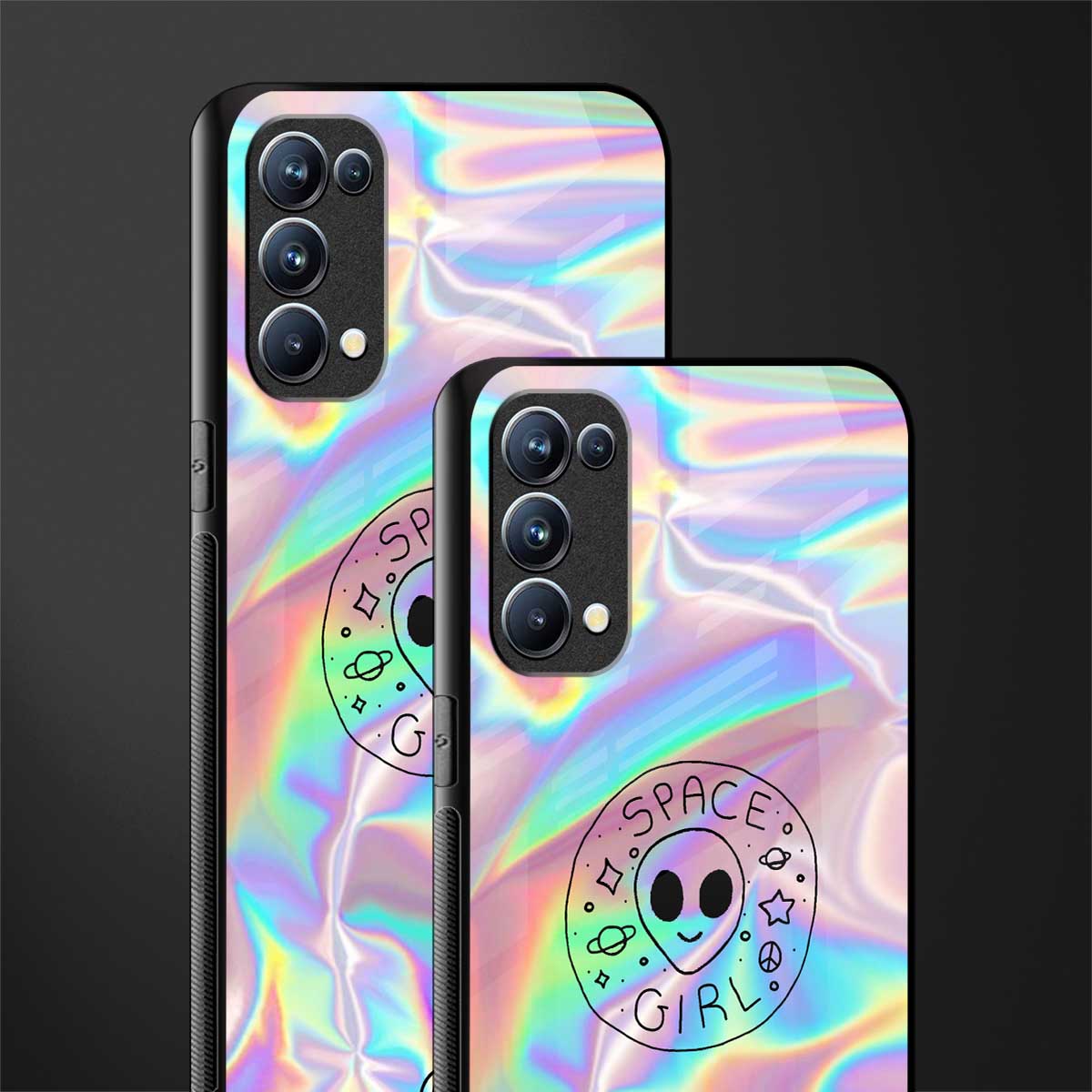 colorful alien back phone cover | glass case for oppo reno 5