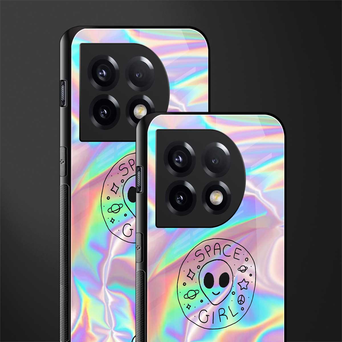 colorful alien back phone cover | glass case for oneplus 11
