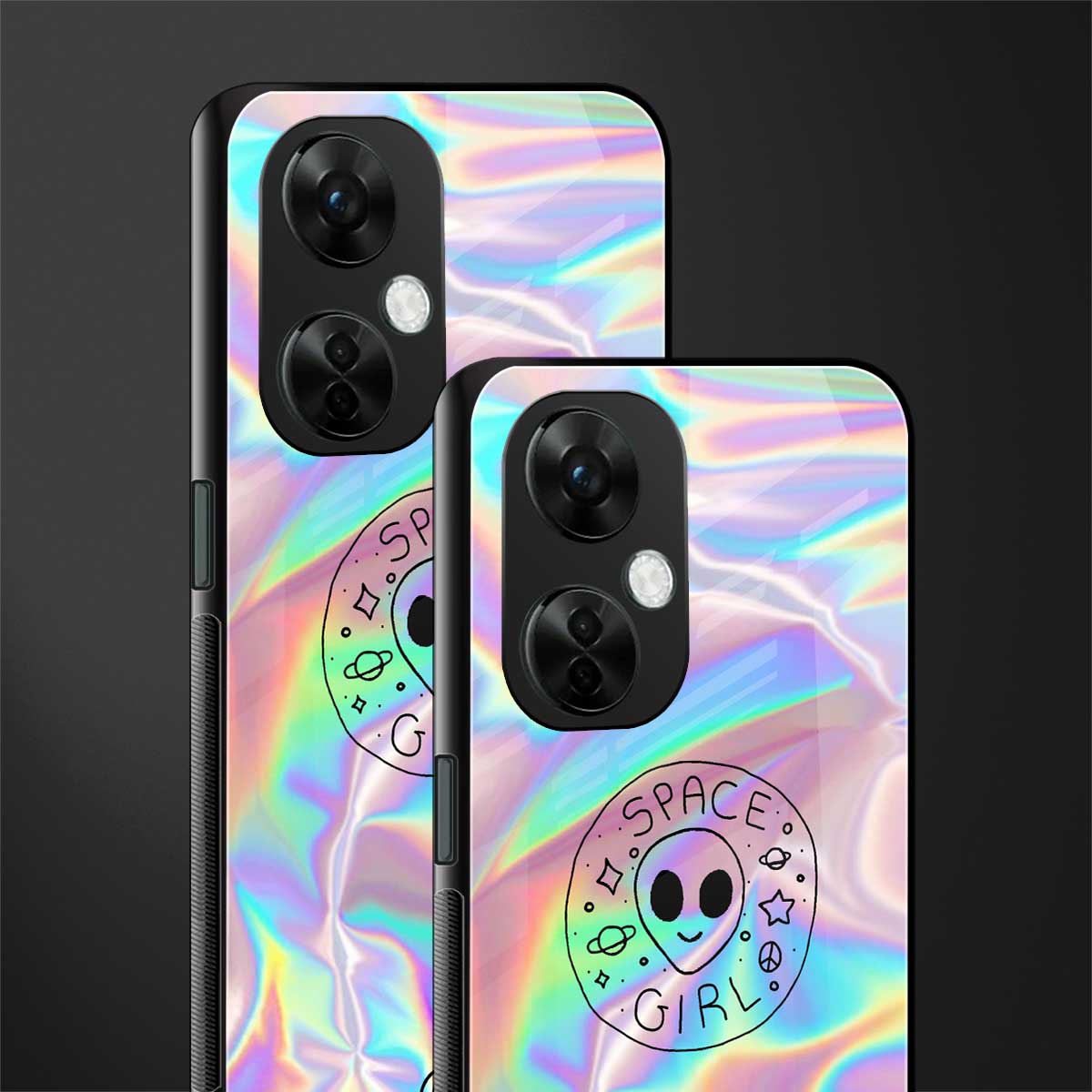 colorful alien back phone cover | glass case for oneplus nord ce 3 lite