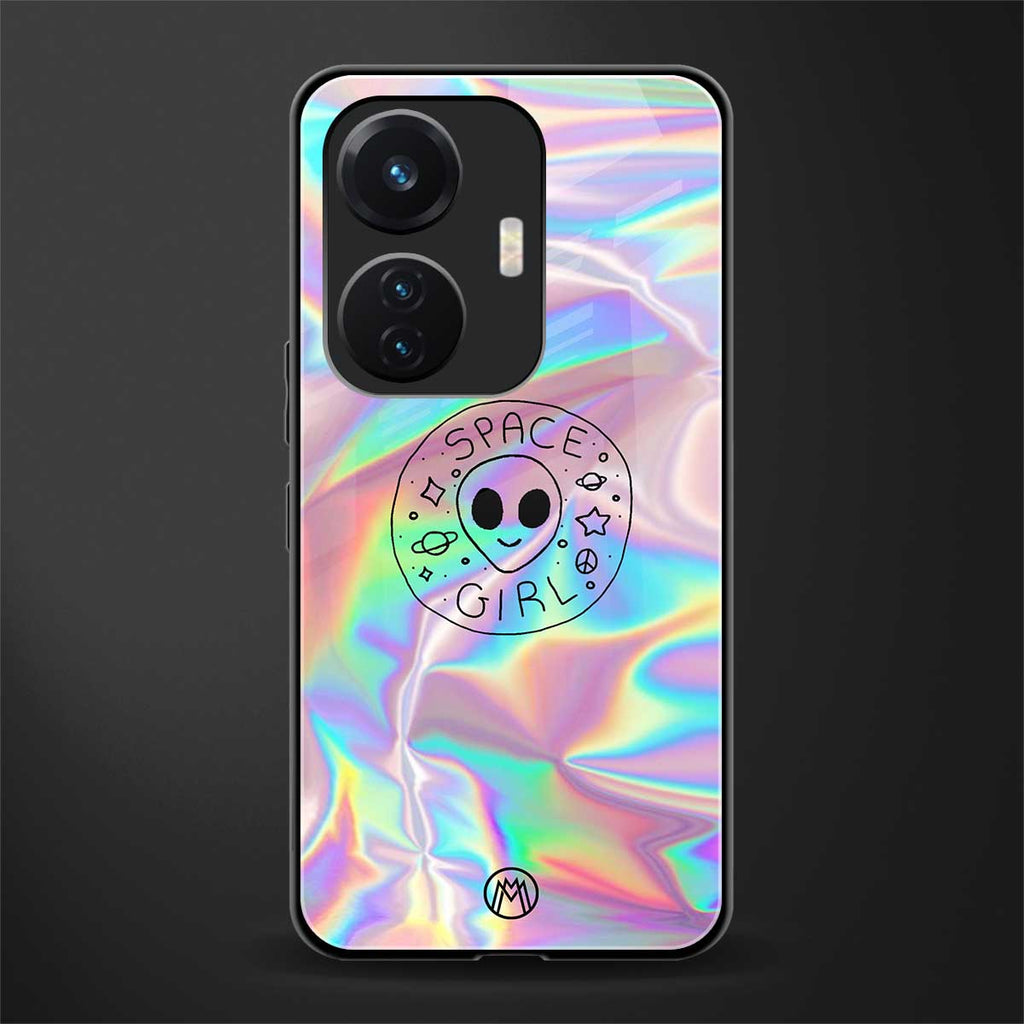 colorful alien back phone cover | glass case for vivo t1 44w 4g