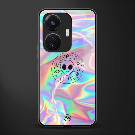 colorful alien back phone cover | glass case for vivo t1 44w 4g