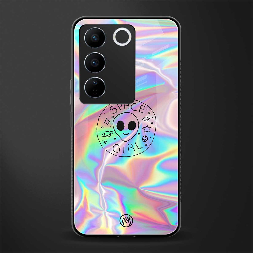 colorful alien back phone cover | glass case for vivo v27 pro 5g